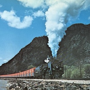 VTG 40s NEW YORK CENTRAL SYSTEMS 4-8-2 TRAIN 9x6 Photo Postcard VANISHING VISTAS