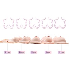 Roanyer H Cup Silicone East-west Shape Artificial Fake Boobs for Crossdresser DQ