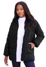 Roaman's Women's Plus Size Quilted Lightweight Puffer Jacket