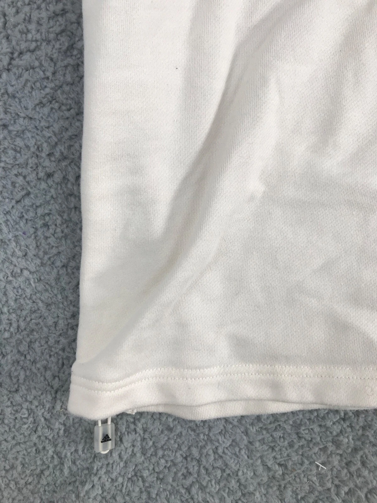 OFF WHITE Adidas Felpa con Cappuccio Donna XS Avorio Crema Manica Lunga Pullover Maglione 100% Cotone