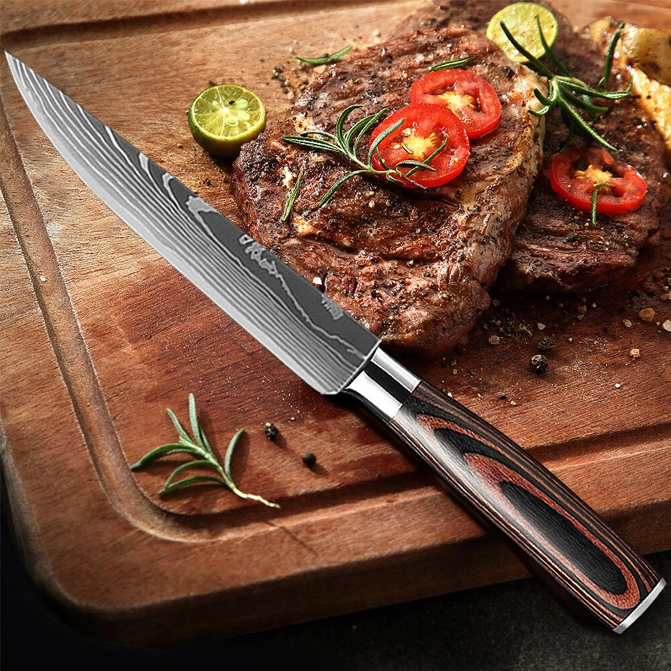 Набор из 6 острых профессиональных кухонных ножей шеф-повара из нержавеющей стали - Изображение 2 из 4