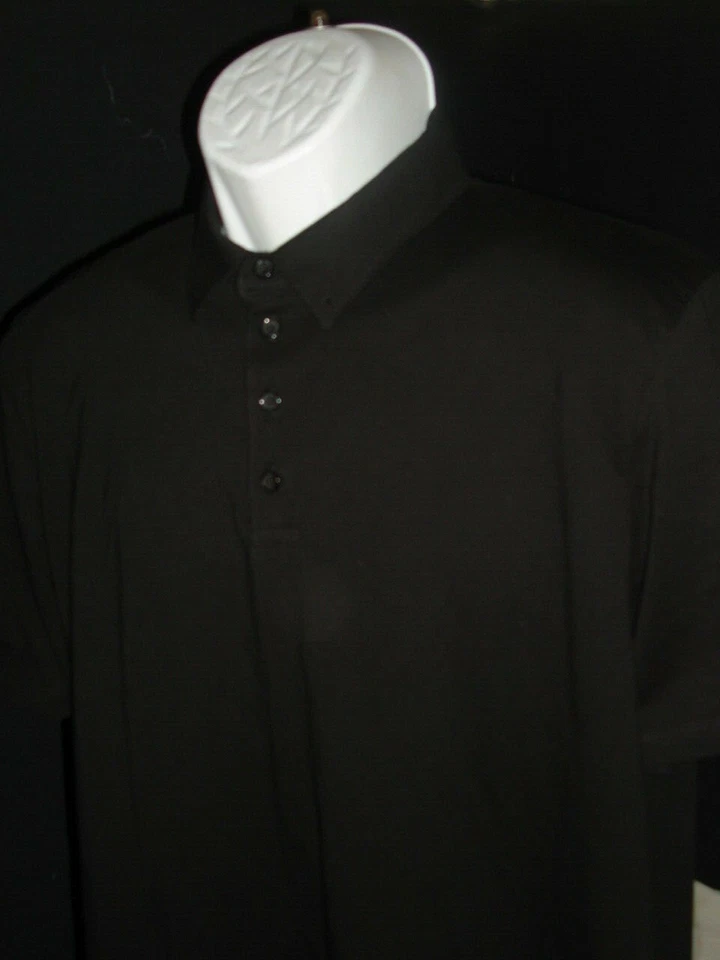 NWT ASOS MADE IN TURKEY BLACK 100% COTTON S/S POLO SHIRT SZ. L SLIM FIT - Image 3 of 4
