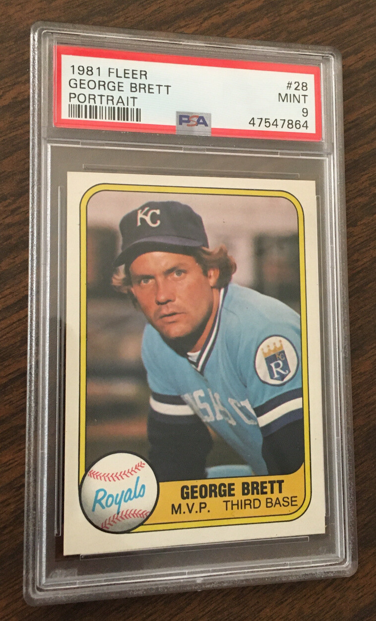 Image 1 - 1981-Fleer-28-George-Brett-PSA-9-MINT-Kansas-City-Royals-HOF