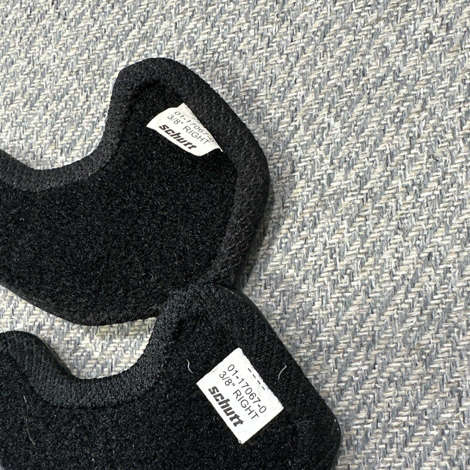 USED Schutt F7 Black Leatherette Jaw Pads 3 ( 2 Right 3/8 Left 1/2