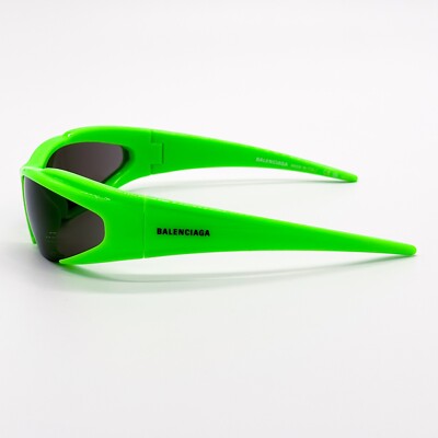 NEW BALENCIAGA BB0253S 005 OVAL GREEN GREY UNISEX SUNGLASSES