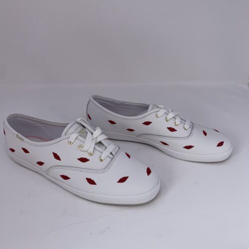 Keds For Kate Spade Champion WH64450 Sneakers Women's 10 M Embroidered Lips 0570