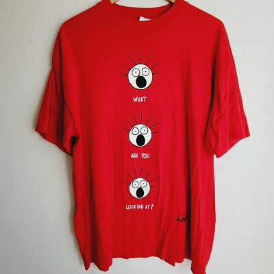 VINTAGE 90s SCARED GUY STANLEY DESANTIS K.FREEDMAN T SHIRT XXL