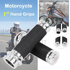 Chrome 1" Handle Bar Hand Grips RSD For Harley Street Electra Tri Glide Softail