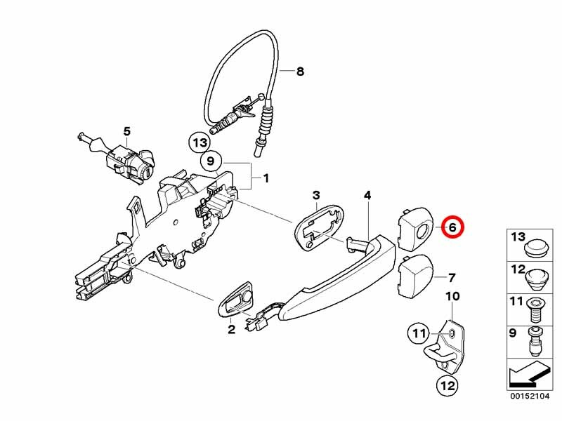 Original BMW Cover Key Cylinder Primed R 51217162440 for sale  
