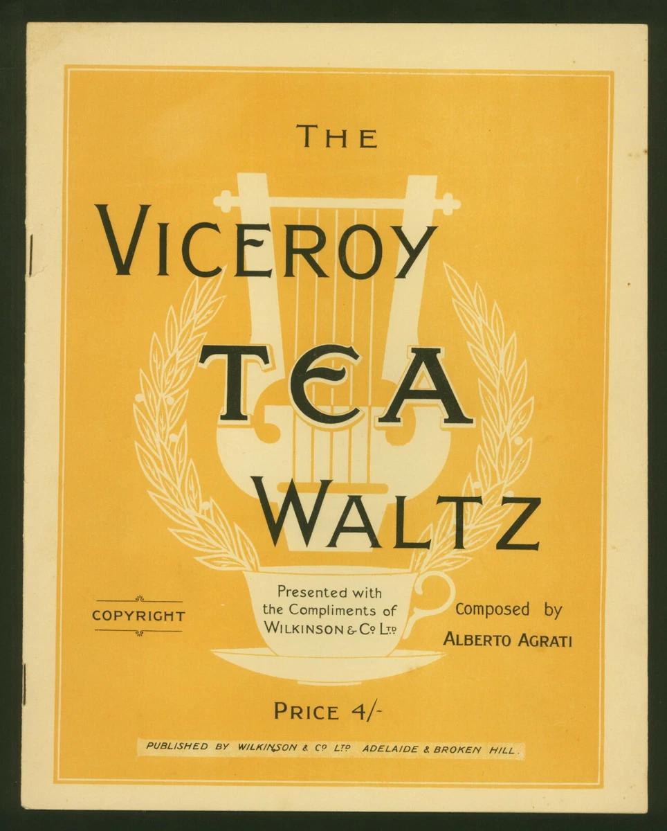 1912 Australian Advertising Sheet Music Viceroy Tea Waltz