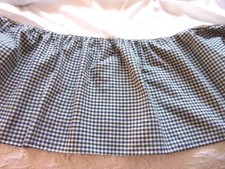 Navy, Hunter, White Gingham Check Gathered Cribskirt
