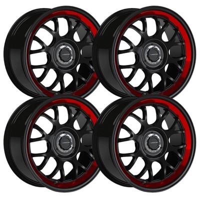 (Set-4) Vision 478 Alpine 20x8.5 5x112 35mm Black Red Wheels Rims 20 inch