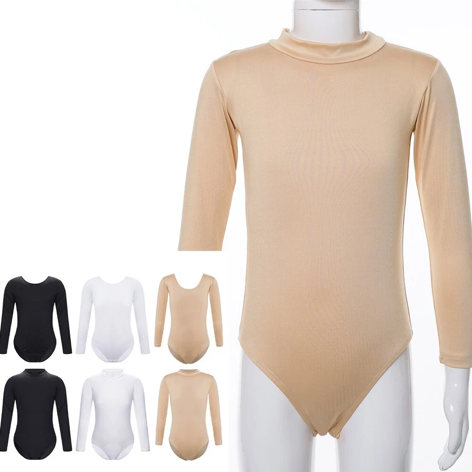 Mädchen!Turnbody Langarmbody Kinder Rundhals Gymnastikbody Langarm Shirt Ballett - Bild 2 von 4