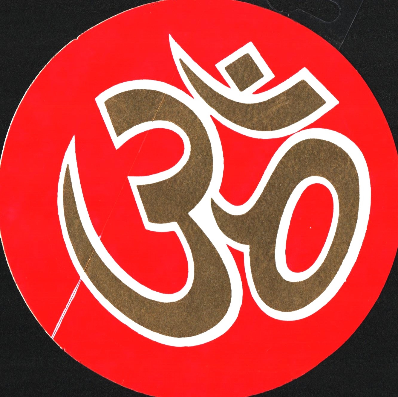 Traditional Large Round Gold Aum Paper Adhesive Sticker Hindu Religious