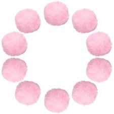 2 Inch Faux Fur Pom Pom Balls, 10 Pcs Light Pink Faux Fur Pom Poms for Hats