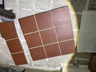 Vintage Ludowici-Celadon Chicago Red Quarry Tiles 4 x4  - Circa 1906-1950s
