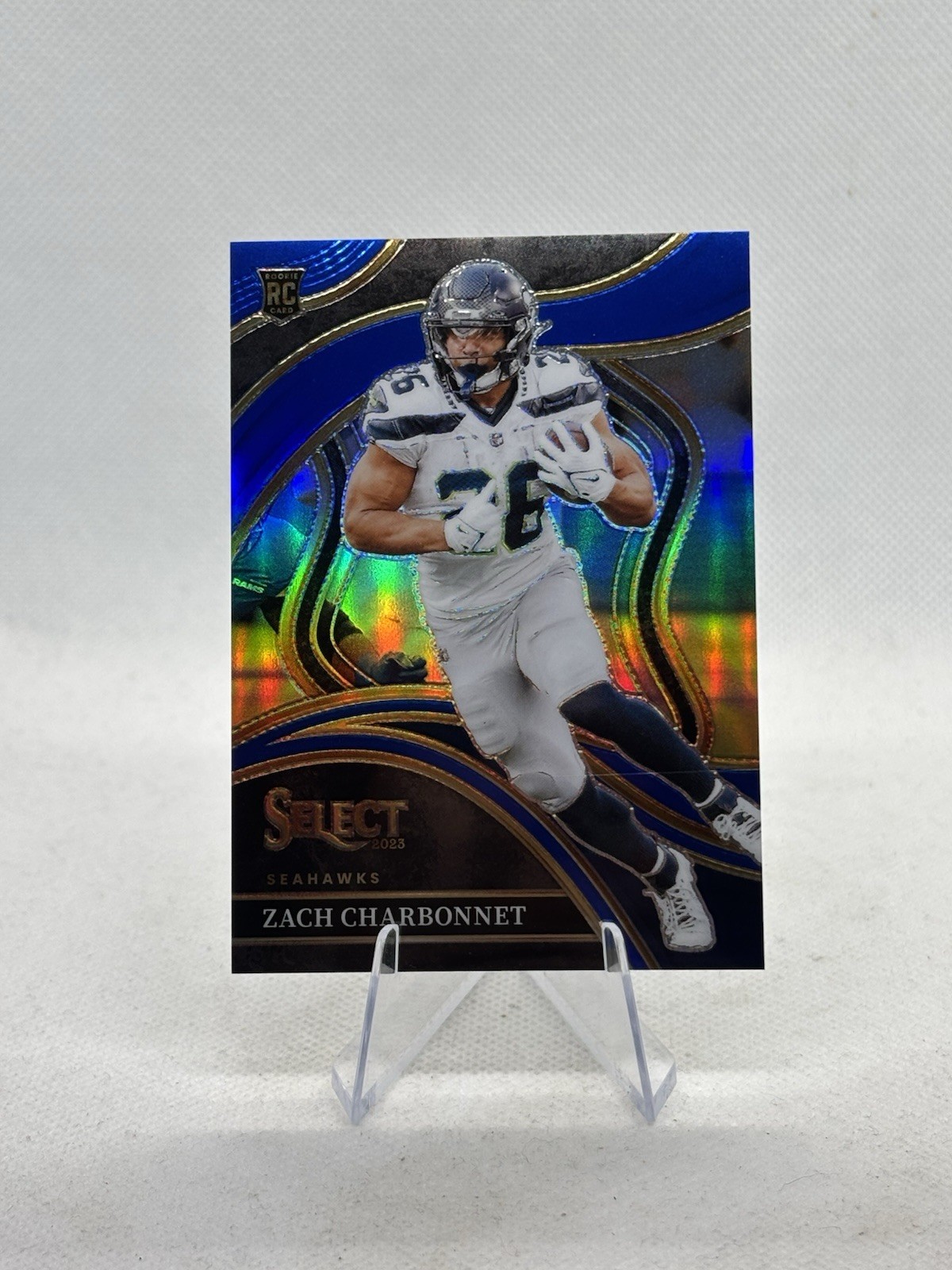 2023 Panini Select Zach Charbonnet #202 Club Level Blue Prizm /99 RC Seahawks