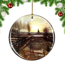 Van Gogh The Parsonage Garden At Nuenen Christmas ornament city travel souvenir