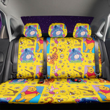 Winnie The Pooh Cartoon Theme Print Car Back Seat Cover Set With Foaming Winnie The Pooh Cartoon Theme Print Car Back Seat Cover Set With Foaming