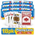 18-24pk Playing Cards with Dice Traditional Plastic Coated Poker Game Red Deck