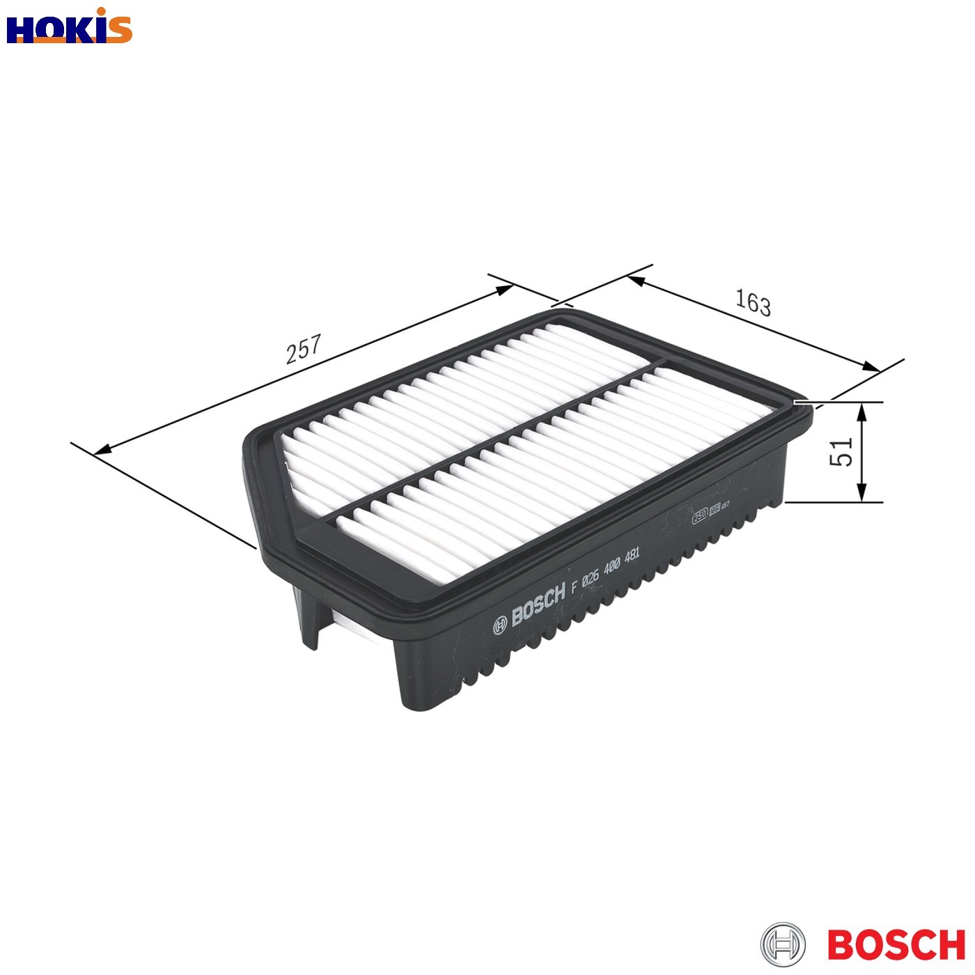 Bosch Paper Air Filter Insert S0481 OEM for Hyundai i30 & Kia Cee'd / Pro Cee'd - Image 39