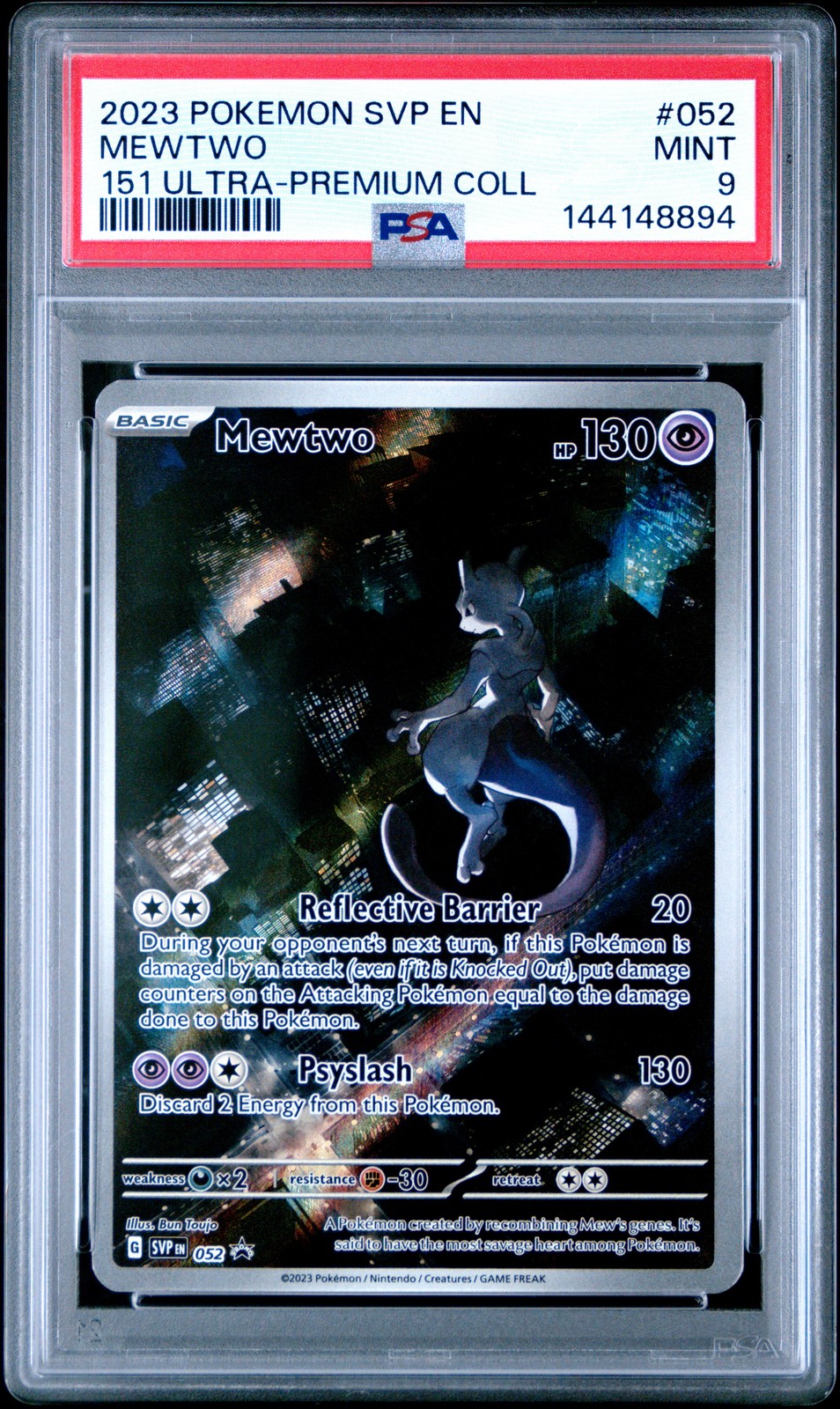 2023 POKEMON SVP EN-SV BLACK STAR PROMO #052 MEWTWO PSA 9