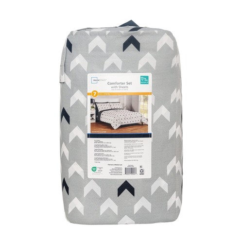 5 Piece Reversible Chevron Bedding Set W/ Comforter Pillow Shams & Sheets New - Picture 4 of 58
