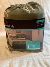 Cuddle Duds Micro Fleece Twin Sheet Set  New  Green Leaves