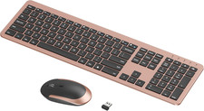 Wireless Keyboard and Mouse Combo, Rechargeable Quiet Keyboard Mouse, Sleek and