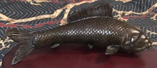 Gorgeous Antique Bronze KOI•.    11.5"L•X•5.5"W•X•3.5"H