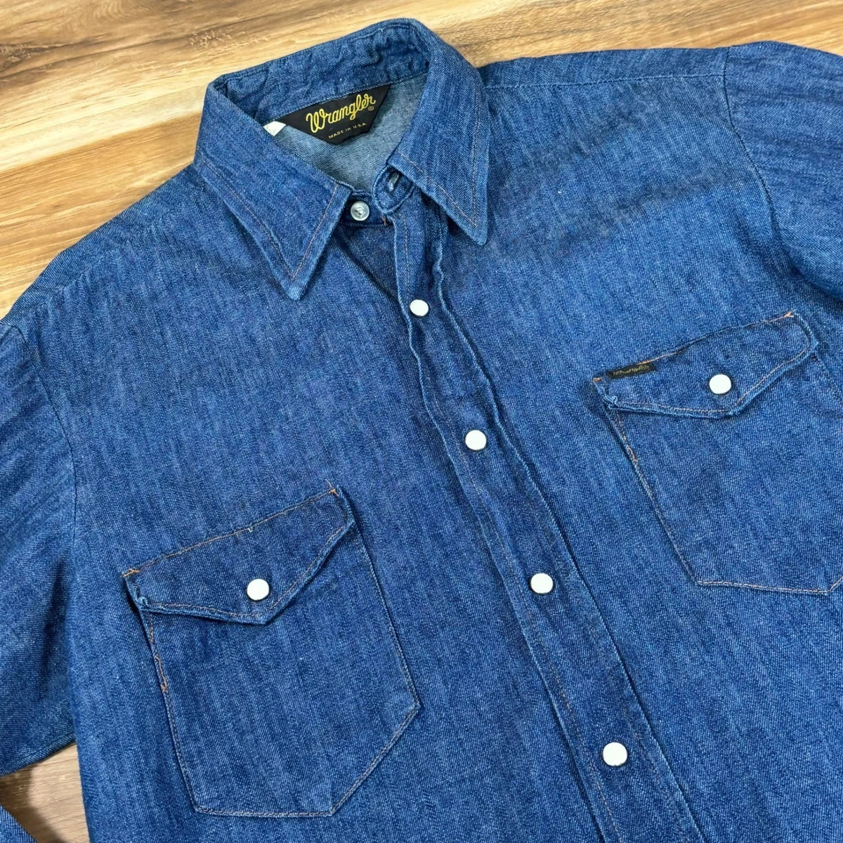 Chemise western Wrangler vintage Snap L des années 90 brodée à manches courtes pour homme blanc - France
