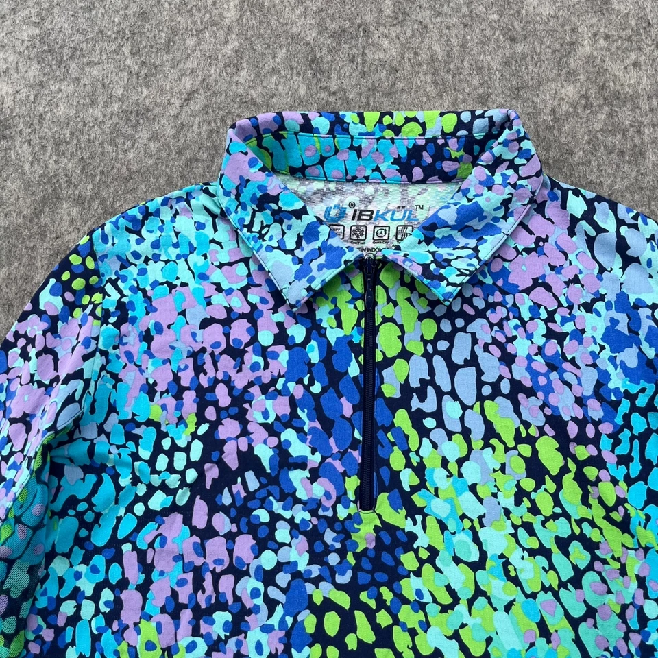 Camisa Pullover IBKUL Golf Tenis 1/4 Cremallera S Estampada Manga Larga Malla Mangas Foto 4 de 4