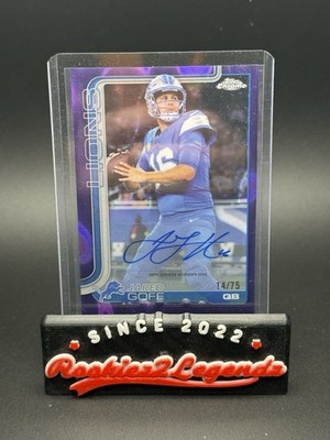 2025 Topps Chrome - Autographs Jared Goff #BA-JGO Purple Lava Refractor /75 (AU)