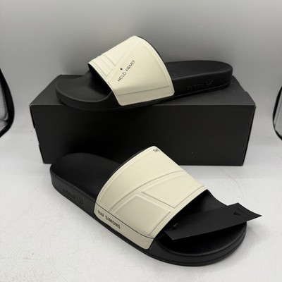 Adidas x RAF Simons Adilette Slides Mens Sz 11 Bunny Cream Slip On Sandal BY9814