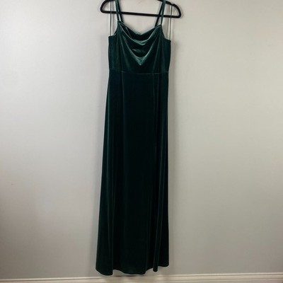 grey velvet bridesmaid dress Nola Stylish A-Line V Neck Slit Floor Length Velvet Bridesmaid Dresses, Silver