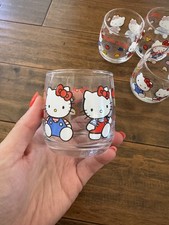 Sanrio Hello Kitty Vintage Glasses Set of 4 Cute Retro 1976 1991 Copyright
