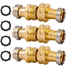3 Set Garden Hose Repair Connector with Clamps, Fit for 3/4" or 5/8" Garden Hose