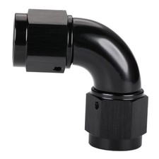 Female to Female Flare 90 Degree Swivel Full flow Coupler 6AN Black - 90 Degree