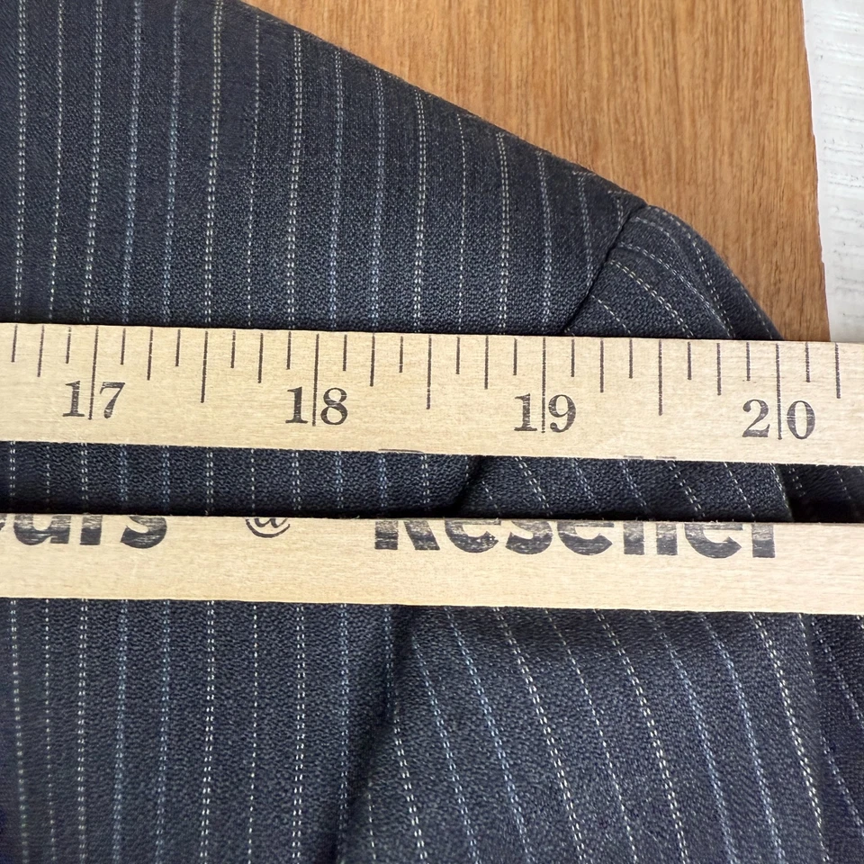 Terno Burberry masculino 46L listra cinza 2 botões 100% lã calça de lona 40x29 - Imagem 4 de 4