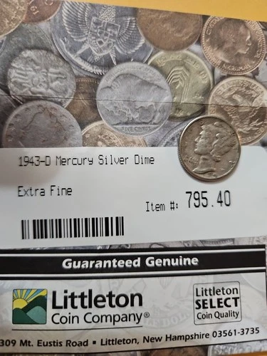 1943 D Mercury Dime 90% Silver Extra Fine XF