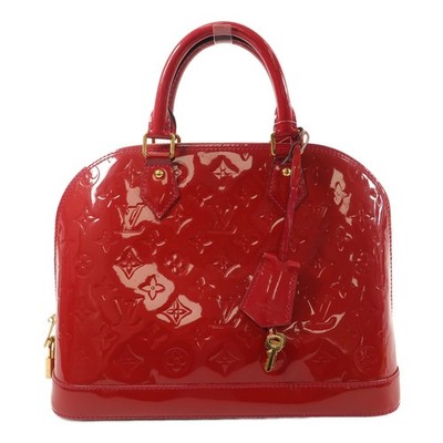 LOUIS VUITTON LV GHW Alma PM Handbag M91770 Monogram Vernis Red