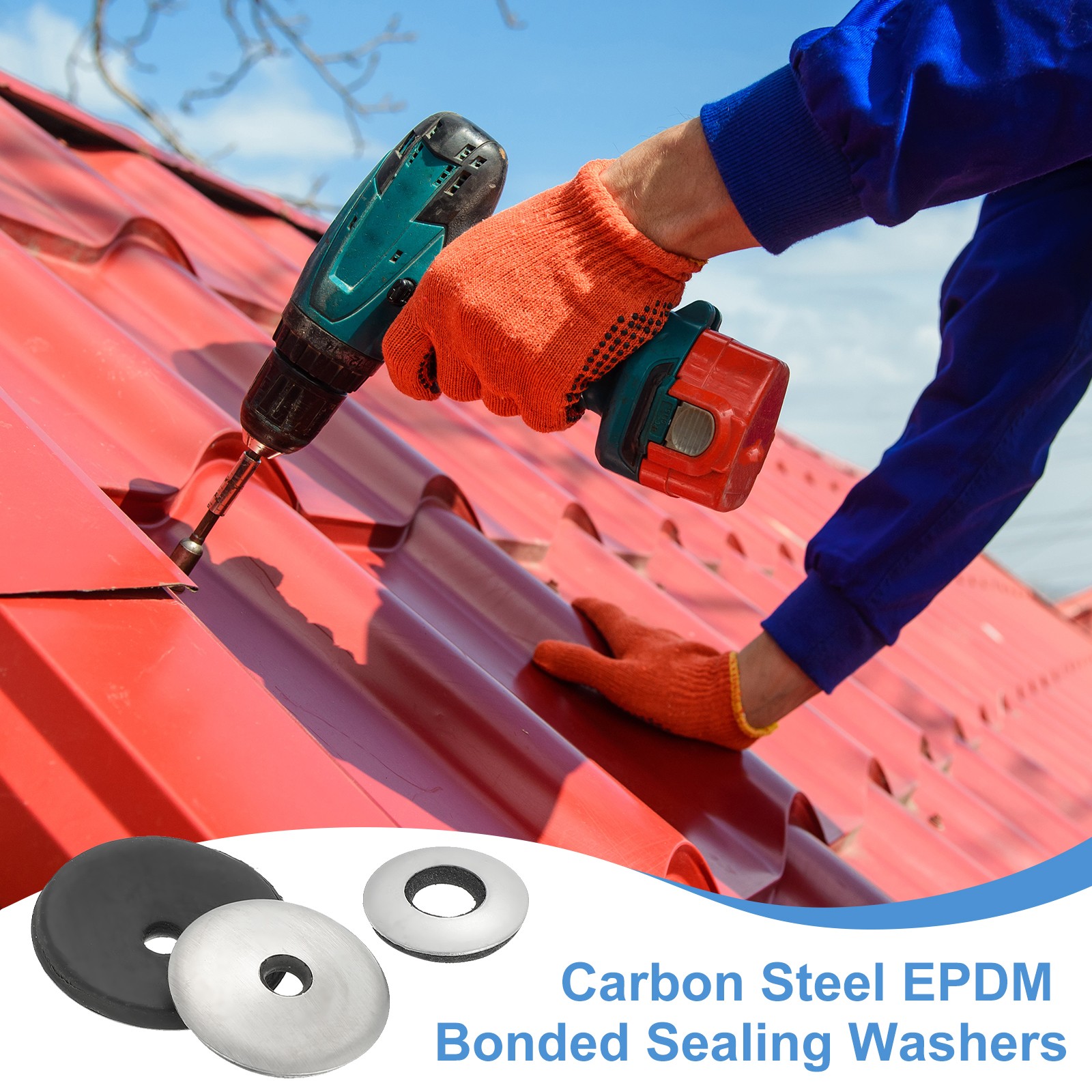 220Pack 1/4" x 3/4" Carbon Steel EPDM Bonded Sealing Washers Cushioning Gasket