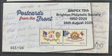 AUSTRALIAN M/S: 2025 BRIGHTON PHILATELIC SOCIETY 75TH ANN. "BRIPEX" O/P #LF61