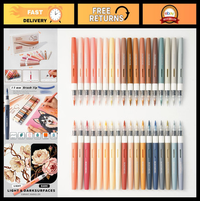 36 Colors Skin Tone Art Markers Set - Acrylic Paint Pens with Soft Brush Tip for
