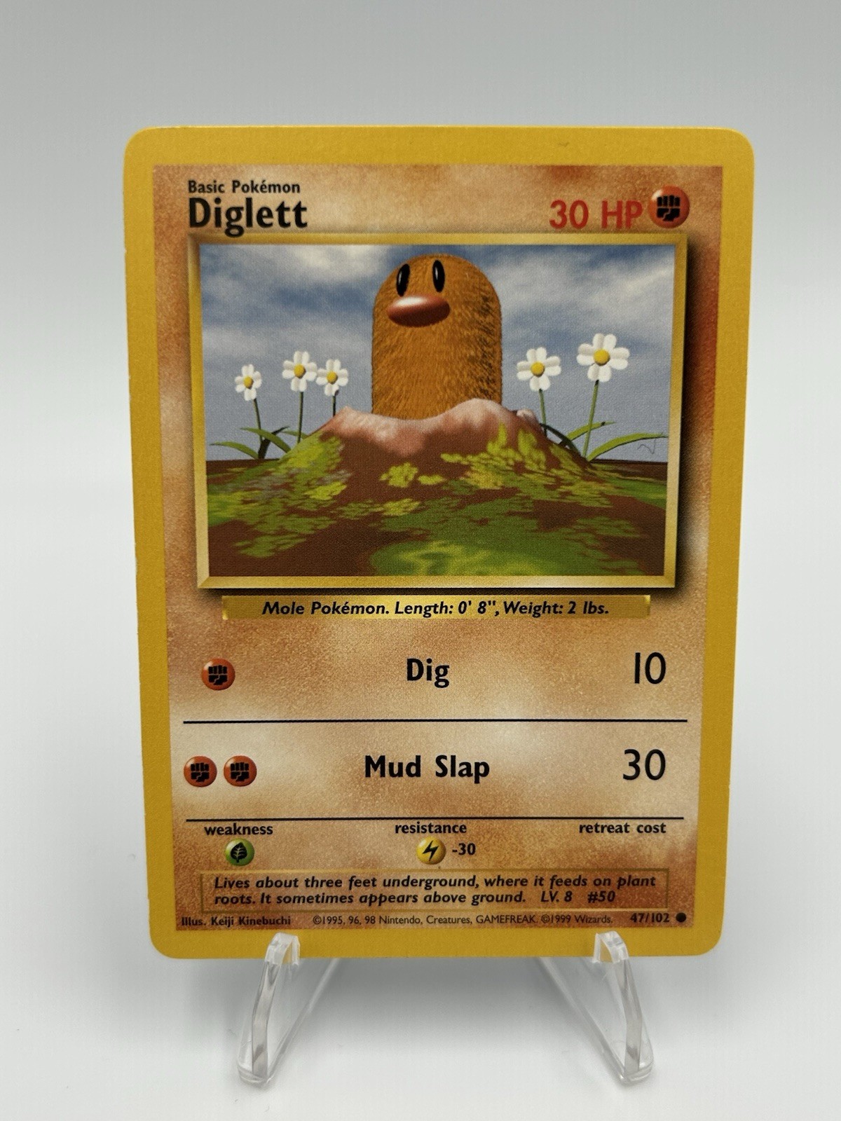 Diglett 47/102 Common Base Set Unlimited Pokemon LP