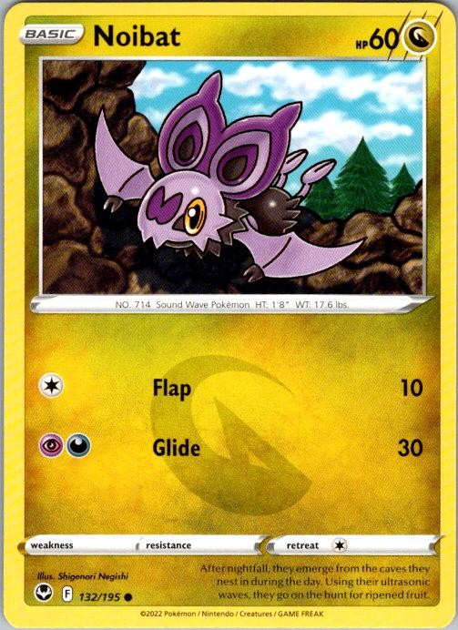 Noibat 132/195 Common Silver Tempest Pokemon Near Mint