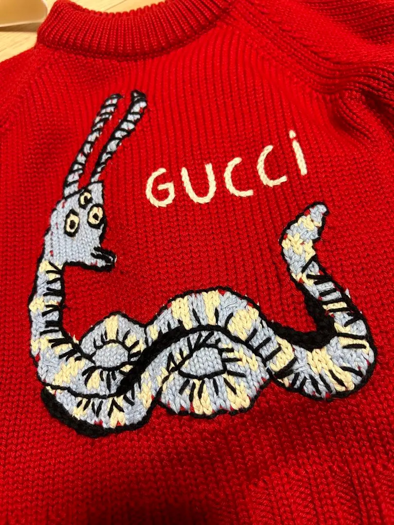 1*3様 GUCCI トラ模様 レッド スウェット XL GUCCI Sweater Knit Pullover Red 6-7 Animal Print Christmas
