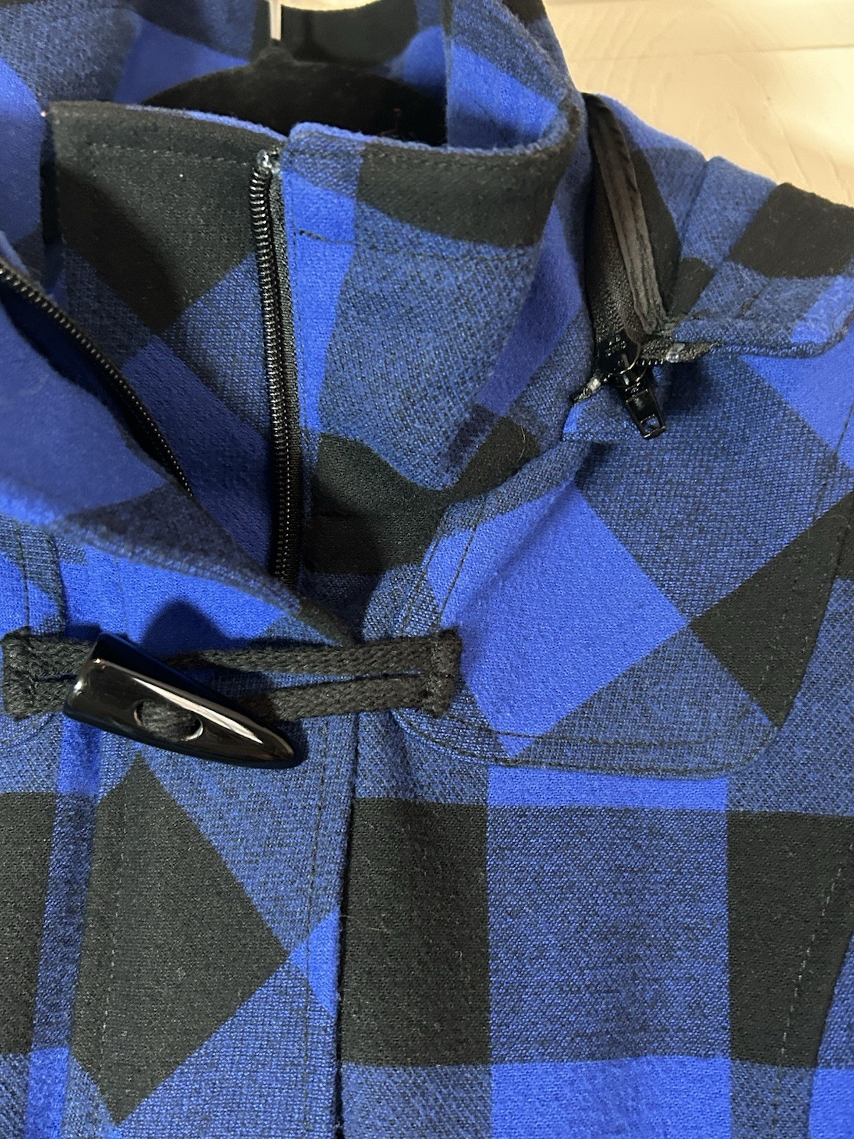 VintagePendleton Lined Zip Up Jacket Black/Blue W… - image 4