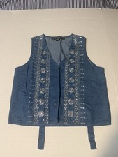 vintage denim vest new identity size M
