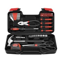 Werkzeugkoffer Set Hammer Zange Schraubendreher Heimwerker Reparatur 48-Tlg Rot